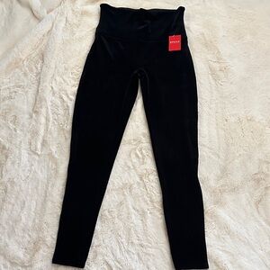 SPANX High-Waist Black Velour Leggings, XL